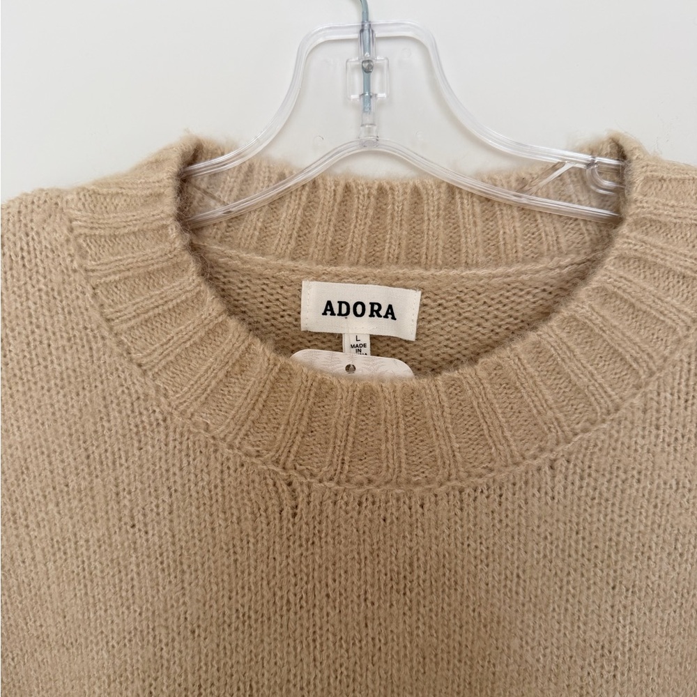 ADORA Women's Tan Crew Neck Sweater - Picture 5 of 9